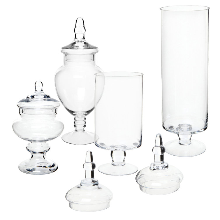 MyGift 4 Piece Bathroom Glass Apothecary Jar Wayfair Canada